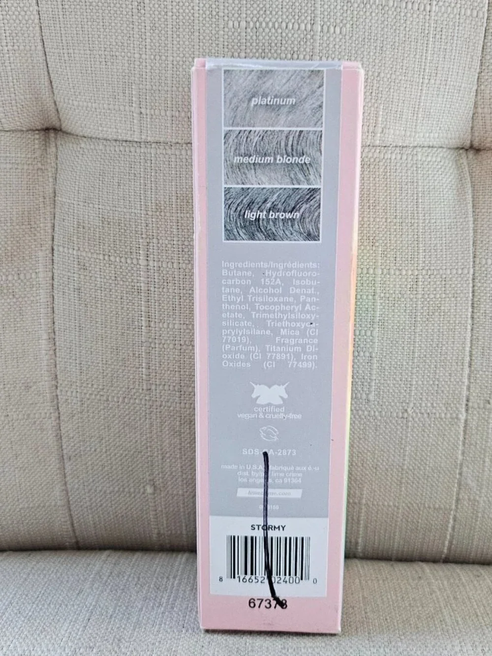 Lime Crime Unicorn Hair Rainbow Mist Temporary Color Spray Stormy 2.5 fl oz New
